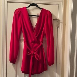 Windsor Elegant Red Long Sleeve Shorts